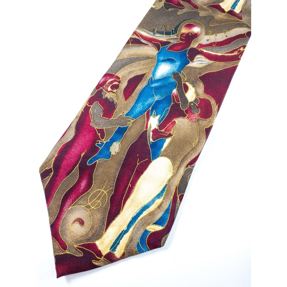 Vintage Grace Newburger "Gym Dandy" Silk Tie, Kyushu, Avant-Garde Wearable Art